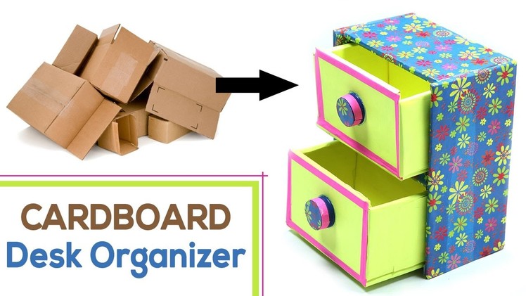 How to Make DIY Desk Organizer with Waste Cardboard Craft