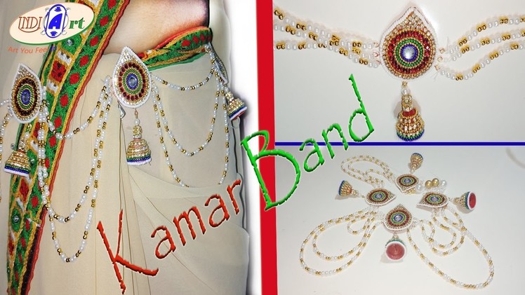 HOW TO MAKE KAMAR BAND AT HOME FOR WOMAN| DIY: Waist chain | INDI ART |#8