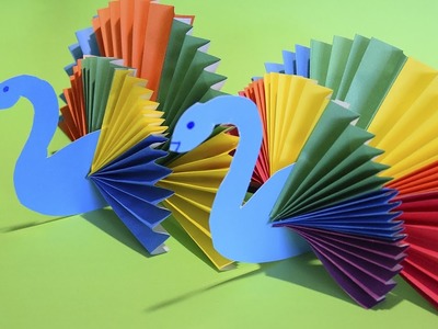 How to make Rainbow Peacock Bird Paper Craft