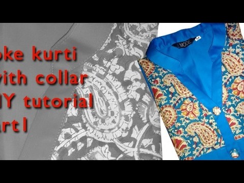 How to stitch Trendy Yoke  kurti with collar cutting and stitching DIY tutorial explained