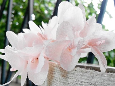 Hydrangea Flower From Crepe Paper Craft Tutorial. realistic paper flowers diy