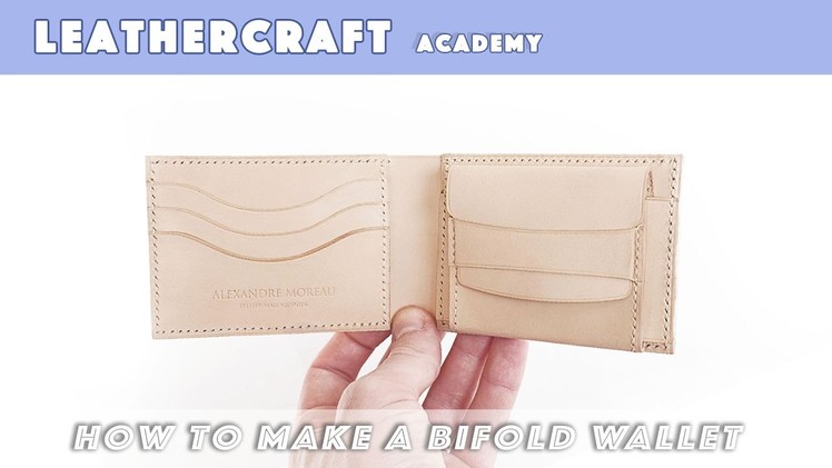 Making a bifold wallet with coin pocket. leather craft tutorial