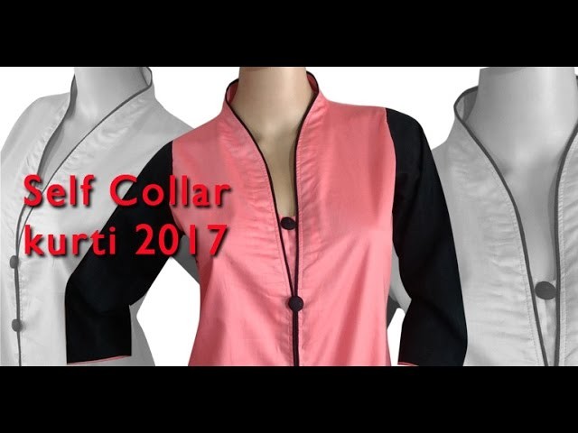 New self collar kurti 2017 DIY tutorial explained part2, high neck kurti,collar neck kurti