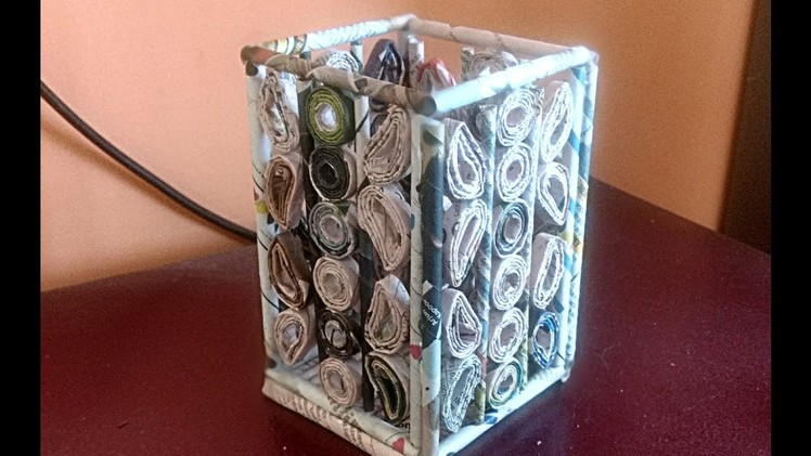 Newspaper craft | Handmade  PEN stand