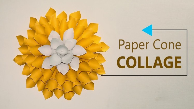 Paper Crafts DIY Wall Decoration - Paper Cones Collage Home Decor Craft