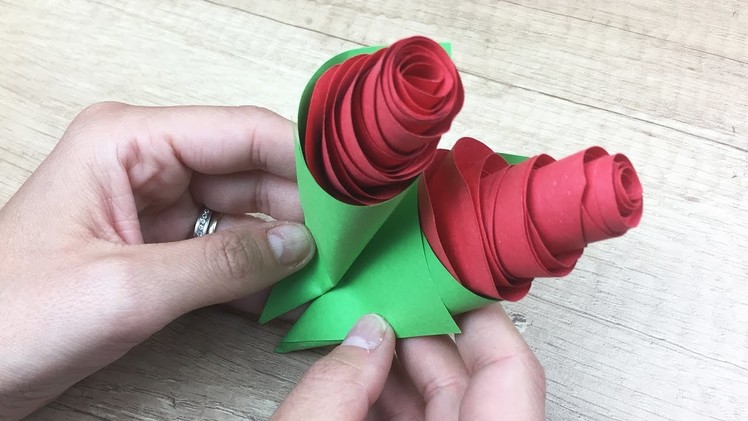 Paper Rose Craft for kids, nice gift for Mothers