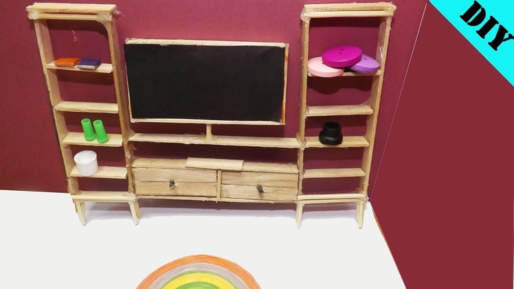 Popsicle Stick Craft | DIY Miniature Living Room | Dollhouse Ideas