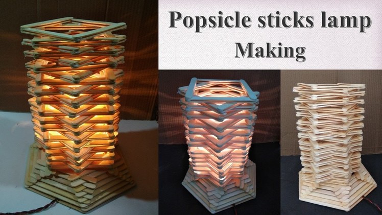 Popsicle sticks lamp making | popsicle stick crafts | DIY | raj easy craft