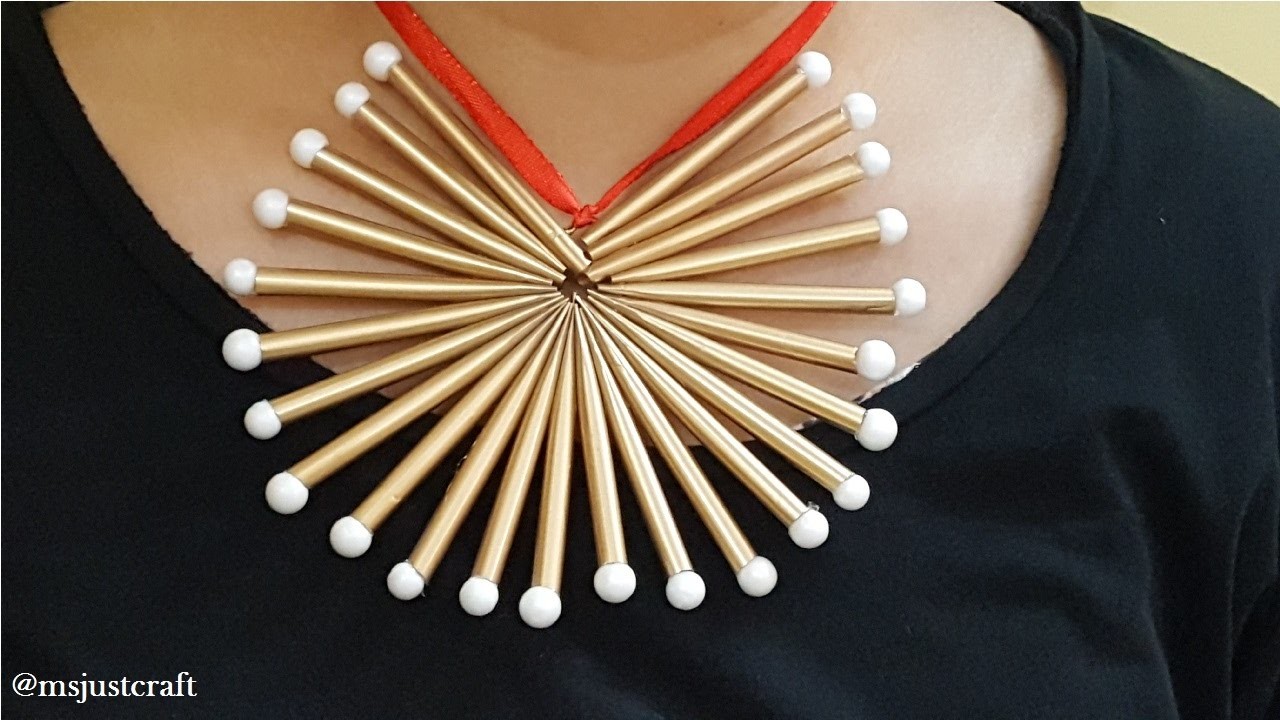 Straw Necklace, DIY, Just Craft, Easy