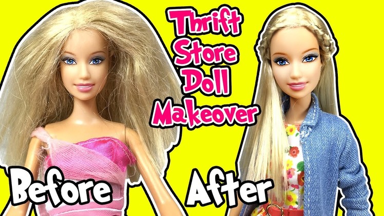 Thrift Store Barbie Doll Makeover - DIY - How to Fix Doll Hair and Neck - Making Kids Toys