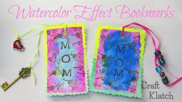 Watercolor Effect Bookmarks DIY | Craft Klatch