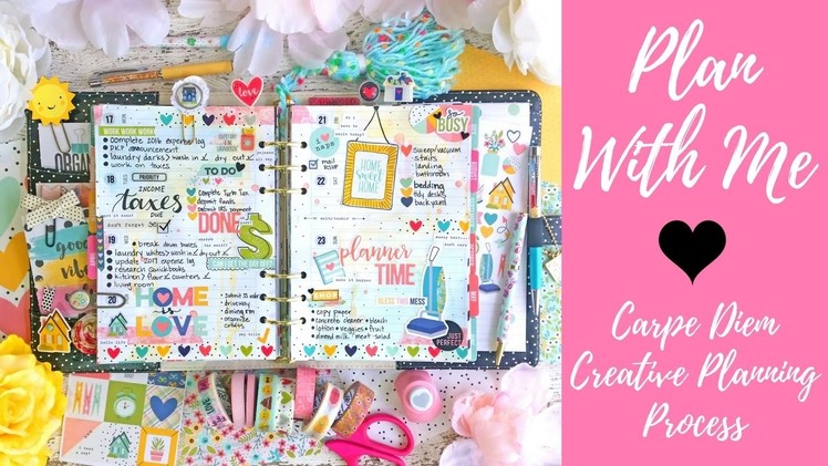 Carpe Diem Plan With Me | Creative Planning Process | Watercolor Painting A5 Planner Inserts