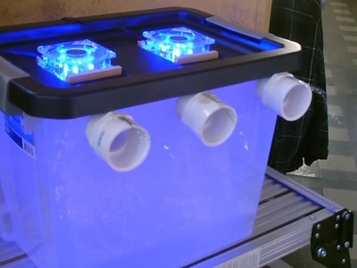DIY Air Conditioner! - Cool "blue-lit" AC Air Cooler! - (holds 40lbs of ice) - can be solar powered!