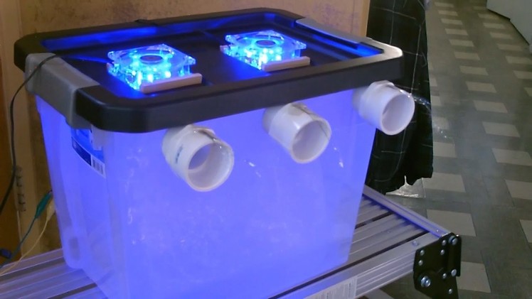 DIY Air Conditioner! - Cool "blue-lit" AC Air Cooler! - (holds 40lbs of ice) - can be solar powered!
