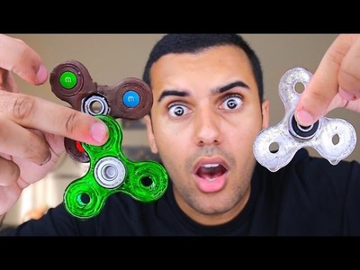 DIY CANDY FIDGET SPINNER TOYS!! 1000MPH MADE OF ICE. CANDY. CHOCOLATE!!! *IMPOSSIBLE CHALLENGE*