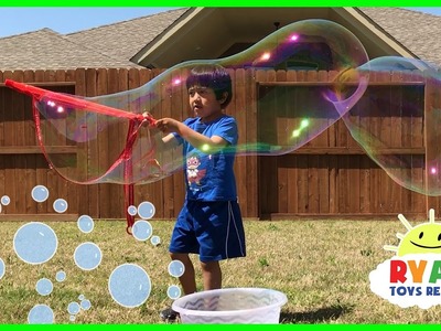 DIY GIANT BUBBLES for kids! Family Fun playtime with bubble toys Ryan ToysReview