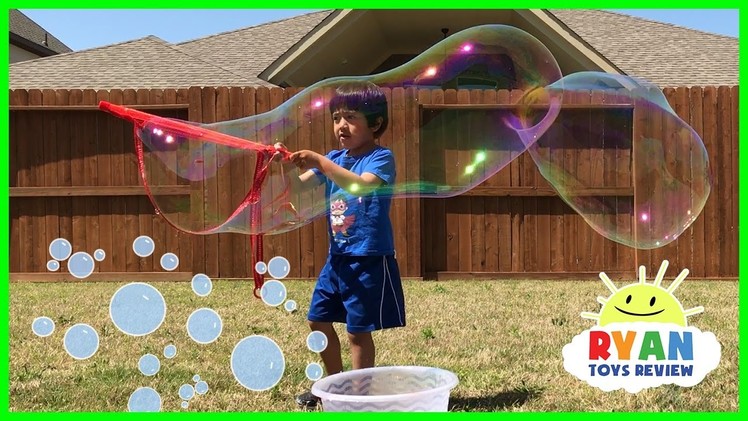 DIY GIANT BUBBLES for kids! Family Fun playtime with bubble toys Ryan ToysReview