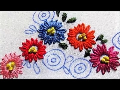 Hand Embroidery- Lazy Daisy Stitch- Flowers