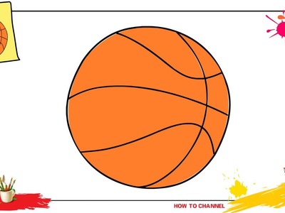 How to draw a basketball ball EASY & SLOWLY step by step for kids