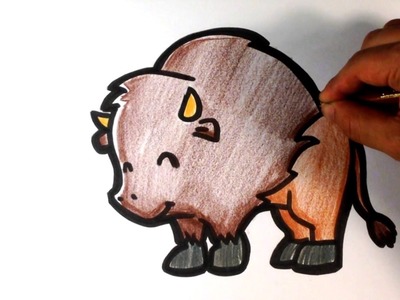 How to Draw a Buffalo ( Cute ) - Easy Pictures to Draw