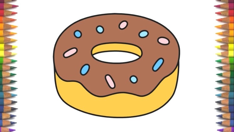 How to draw a Cute Donut Emoji Quick and Easy