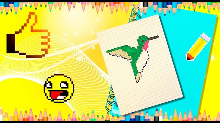 How to draw a Hummingbird? Pixel Hummingbird How to draw a bird?