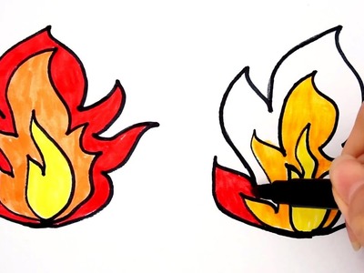 How To Draw Fire - Learn To Draw and Coloring Fire Easy In Few Minutes