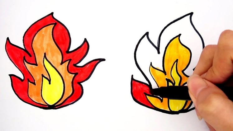 How To Draw Fire - Learn To Draw and Coloring Fire Easy In Few Minutes