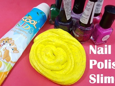 Nail Polish Slime With Toothpaste and Salt No Borax!! Easy Slime