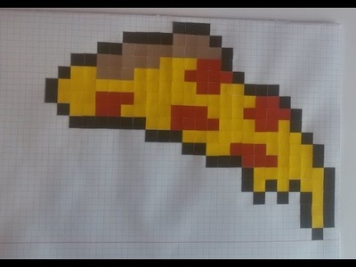 Pizza Created With Paper Squares (Pixel Art)