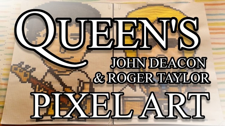 Queen - John Deacon and Roger Taylor Pixel Art Speed Drawing