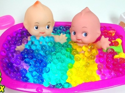 Twins Baby Doll Bath With Learn Colors DIY Orbeez Nursery Rhymes Song For Kids