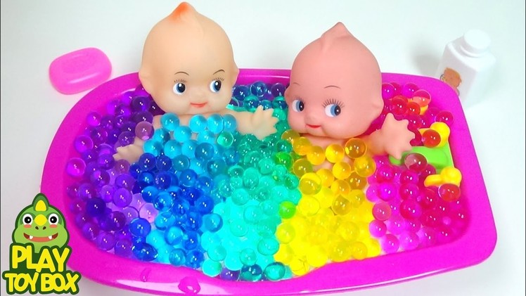Twins Baby Doll Bath With Learn Colors DIY Orbeez Nursery Rhymes Song For Kids
