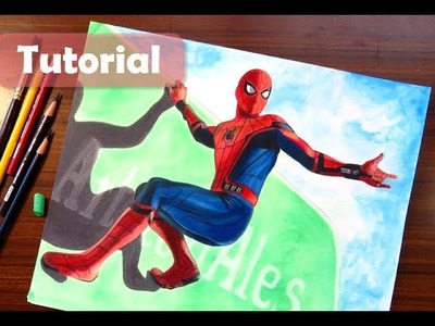 Cómo dibujar a Spider-Man: Homecoming (Colores, acuarela y pastel) - How to draw Spider-Man