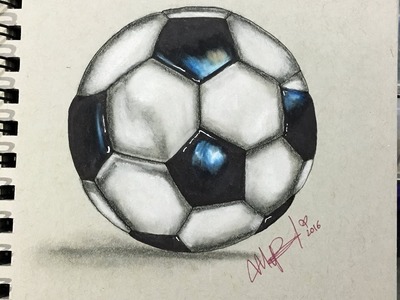 COMO DIBUJAR UN BALON DE FUTBOL REALISTA - HOW TO DRAW FOOTBALL Soccer ball REALISTIC