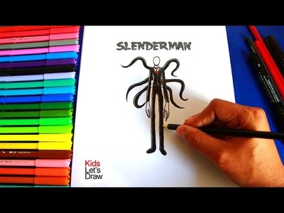 Cómo dibujar y colorear a Slenderman | How to draw Slender Man