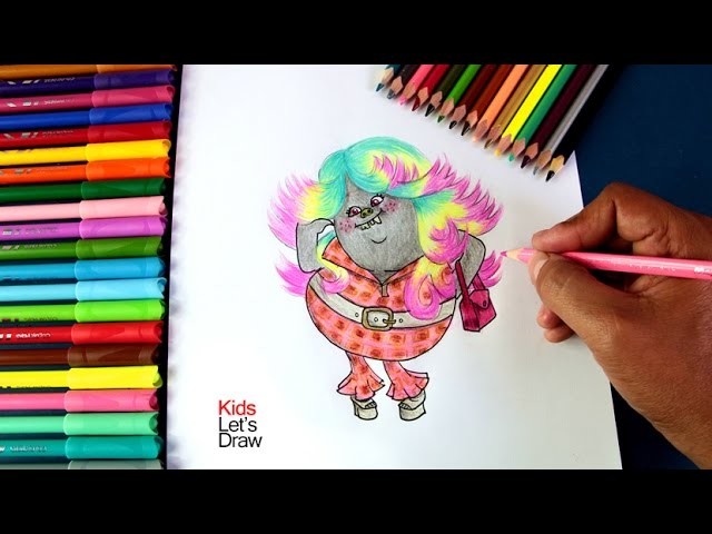 Cómo dibujar y colorear a BRIDGET de TROLLS | How to draw Bridget (Lady Glittersparkles)