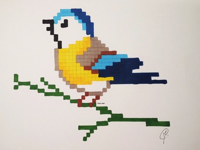 Cute Bird Drawing - Very Easy Pixel Art (+ Unicorn Bonus !)