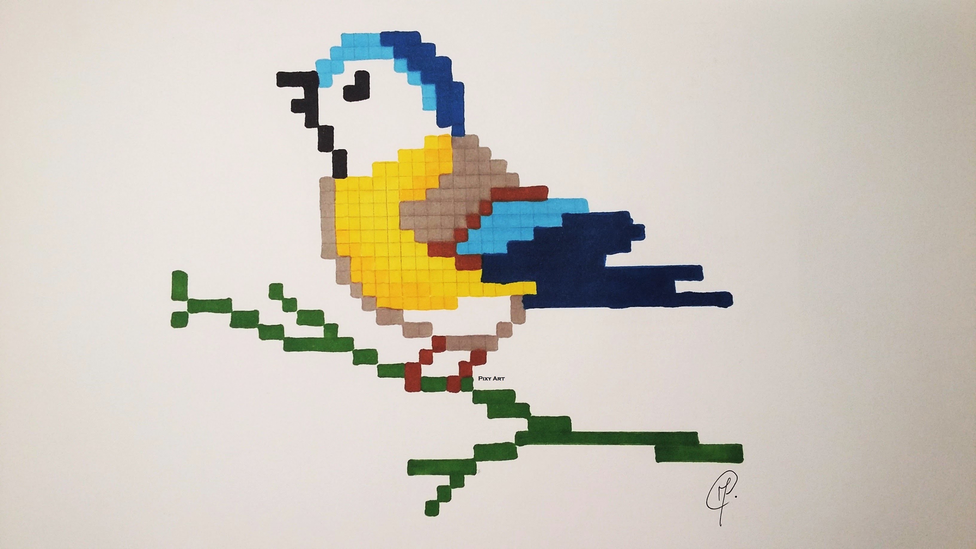 Cute Bird Drawing - Very Easy Pixel Art (+ Unicorn Bonus !)