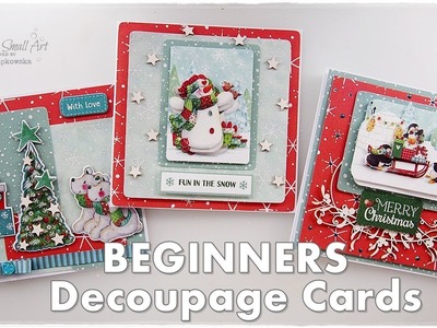 Easy Decoupage Christmas Wonderland Cards ♡ Trimcraft ♡ Maremi's Small Art ♡