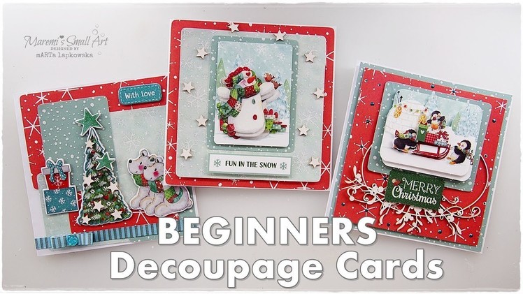Easy Decoupage Christmas Wonderland Cards ♡ Trimcraft ♡ Maremi's Small Art ♡