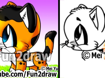 Easy Things to Draw - How to Draw a Cat - Cute Kitty - Drawing Tutorials - Fun2draw