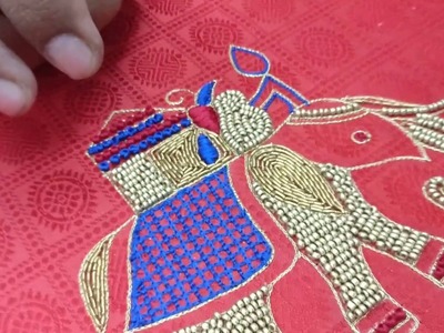 Elephant design embroidery for blouse
