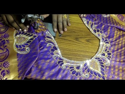 Embroidery Blouse Neck Cutting and stitching