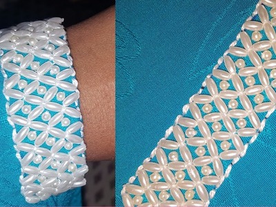 Fancy border bead work | hand embroidery