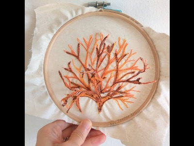 Free  Motion Embroidery  - Stitching a Tree Coral
