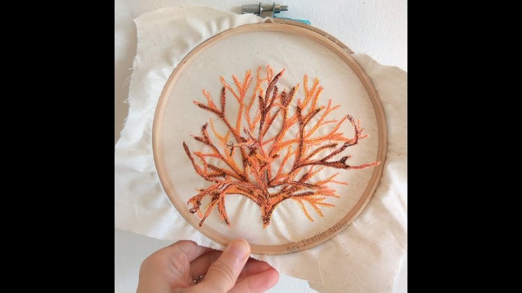 Free  Motion Embroidery  - Stitching a Tree Coral