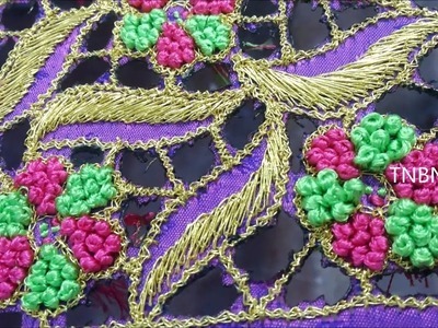 French knot embroidery stitch tutorial, mudi kuttu designs | basic embroidery stitches