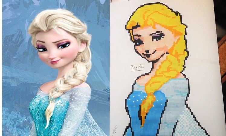 Frozen Drawing - Elsa Portrait (Pixel Art)