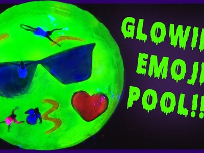 GLOWS IN THE DARK Emoji Swimming Pool!